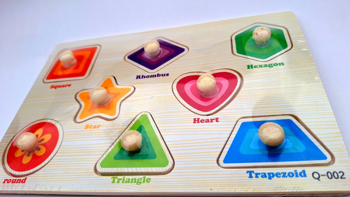 Didáctico de madera con pines - Juguete educativo – Figuras geométricas