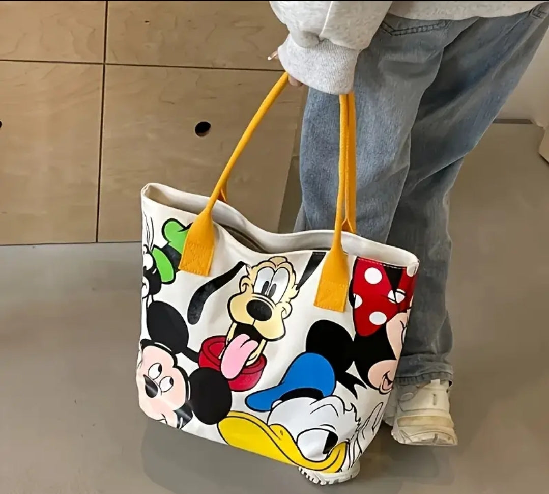 Bolso de hombro tipo Tote Personajes Disney - asas rojas