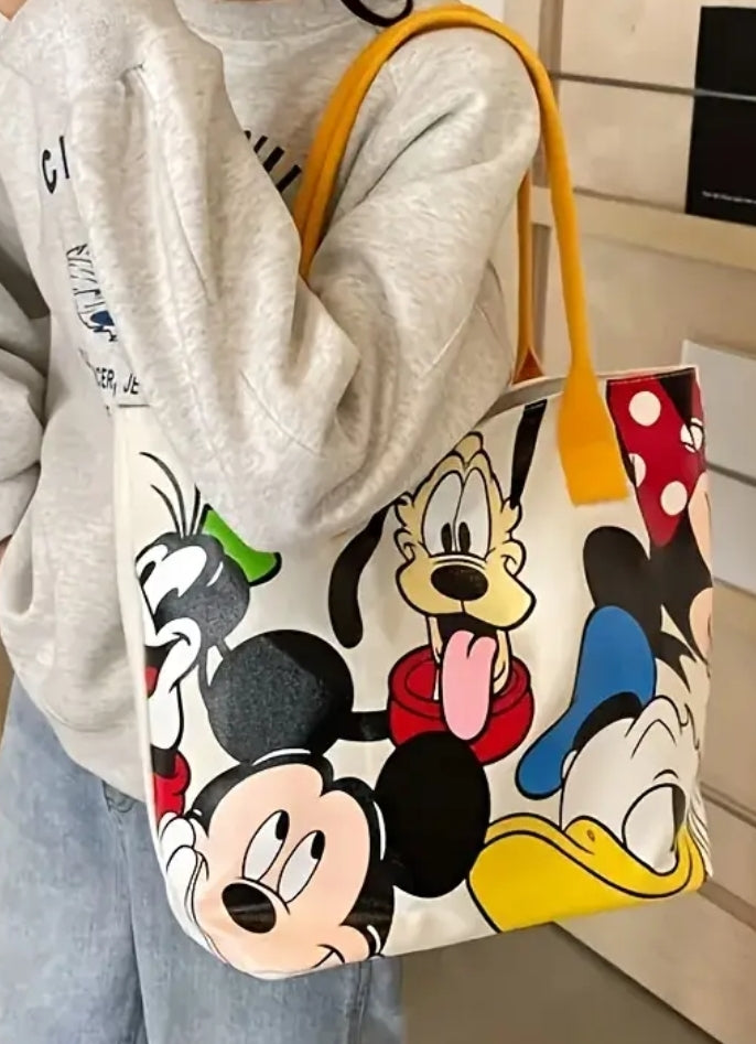 Bolso de hombro tipo Tote Personajes Disney - asas negras