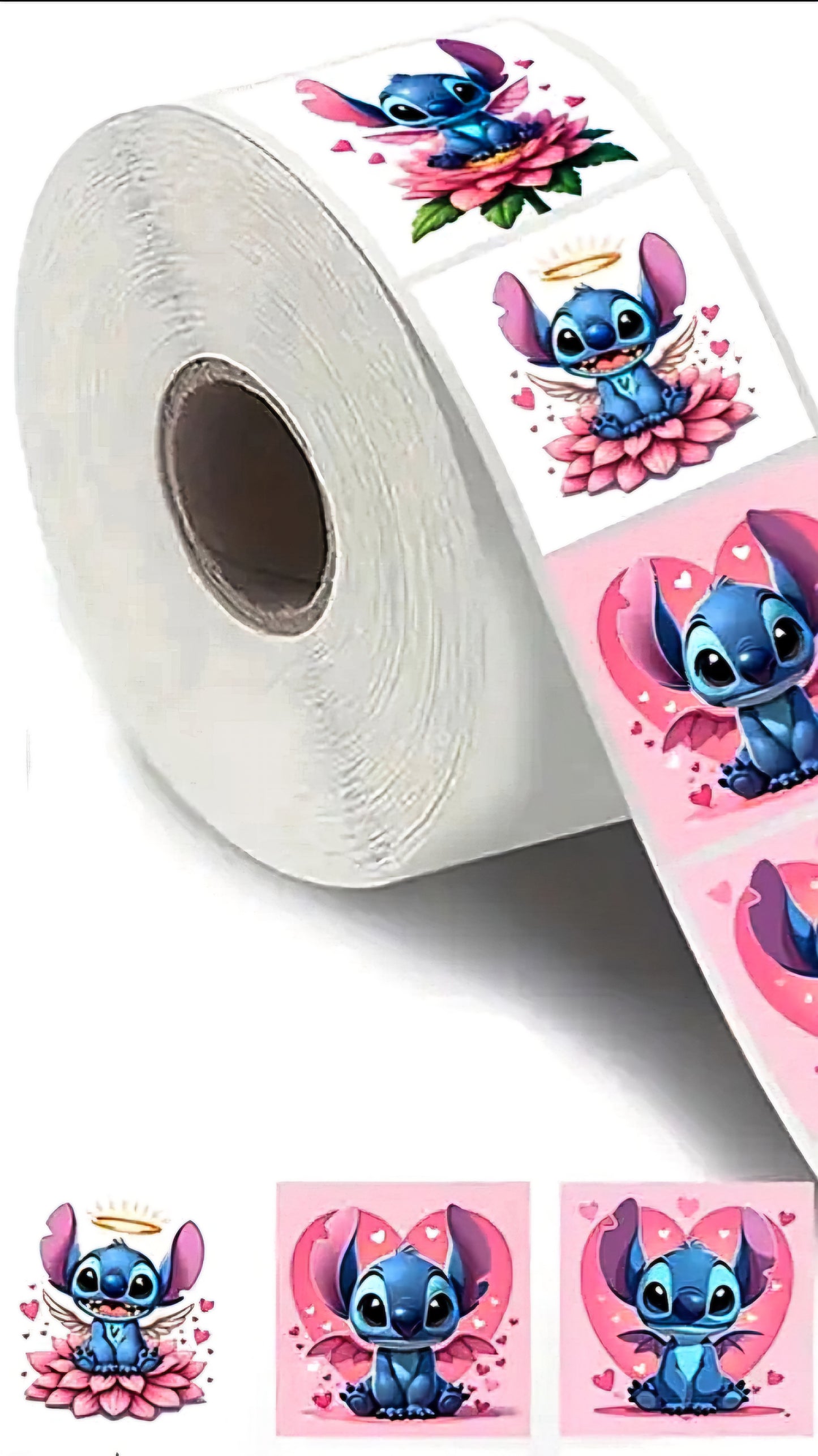 💙 Rollo de Stickers de Stitch – ¡500 Pegatinas de Pura Ternura! 🐾✨