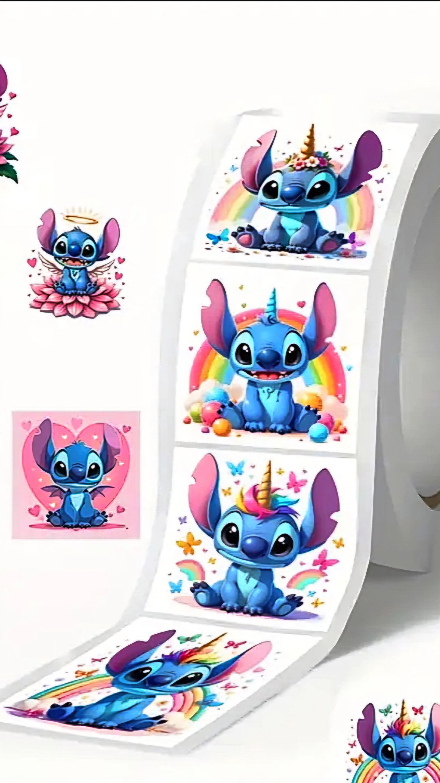 💙 Rollo de Stickers de Stitch – ¡500 Pegatinas de Pura Ternura! 🐾✨