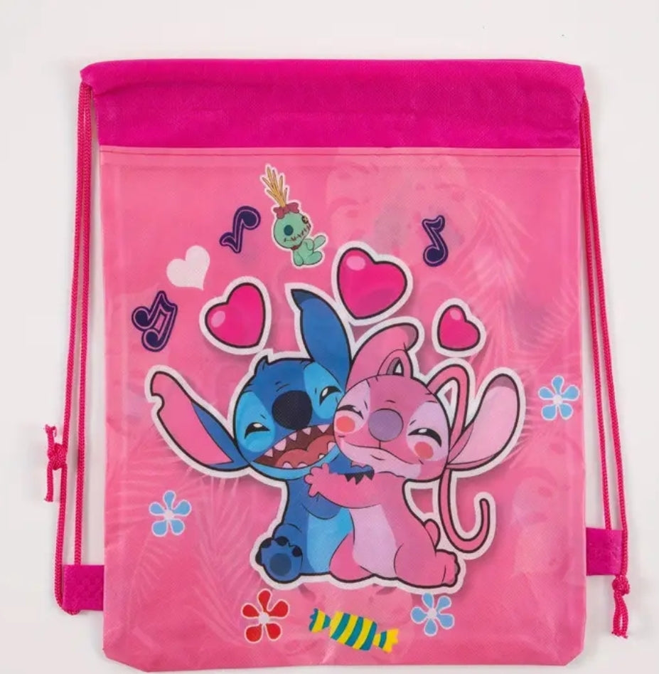 Mochila con cordón Stitch - rosado