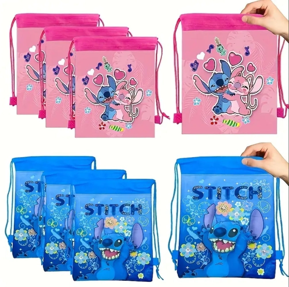 Mochila con cordón Stitch - rosado