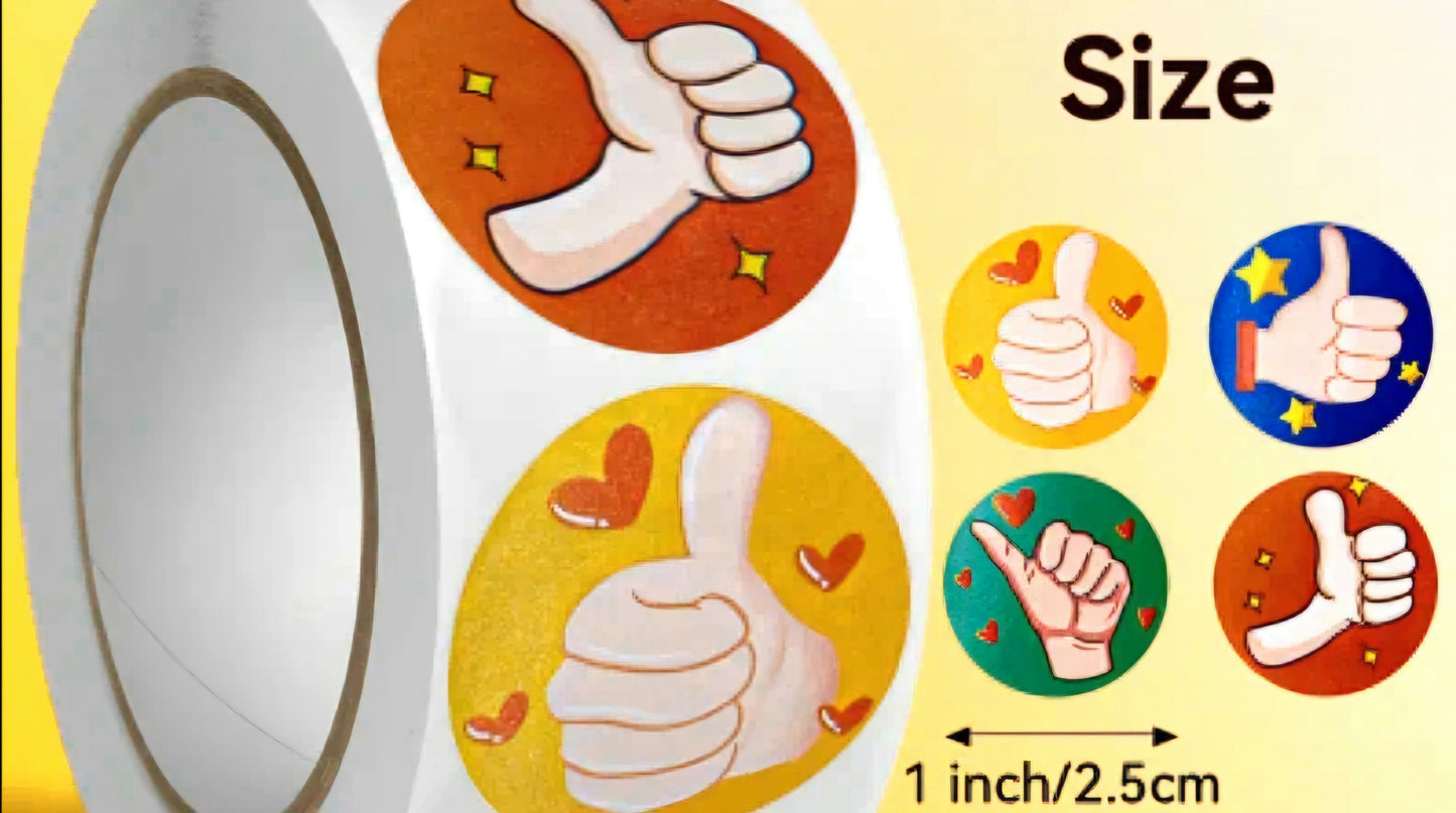 Stickers Pulgares motivacionales - 500 unidades