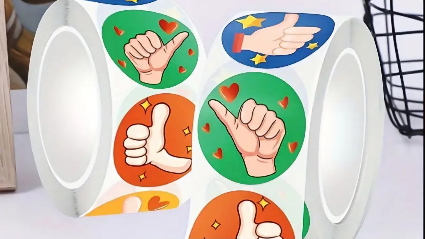 Stickers Pulgares motivacionales - 500 unidades