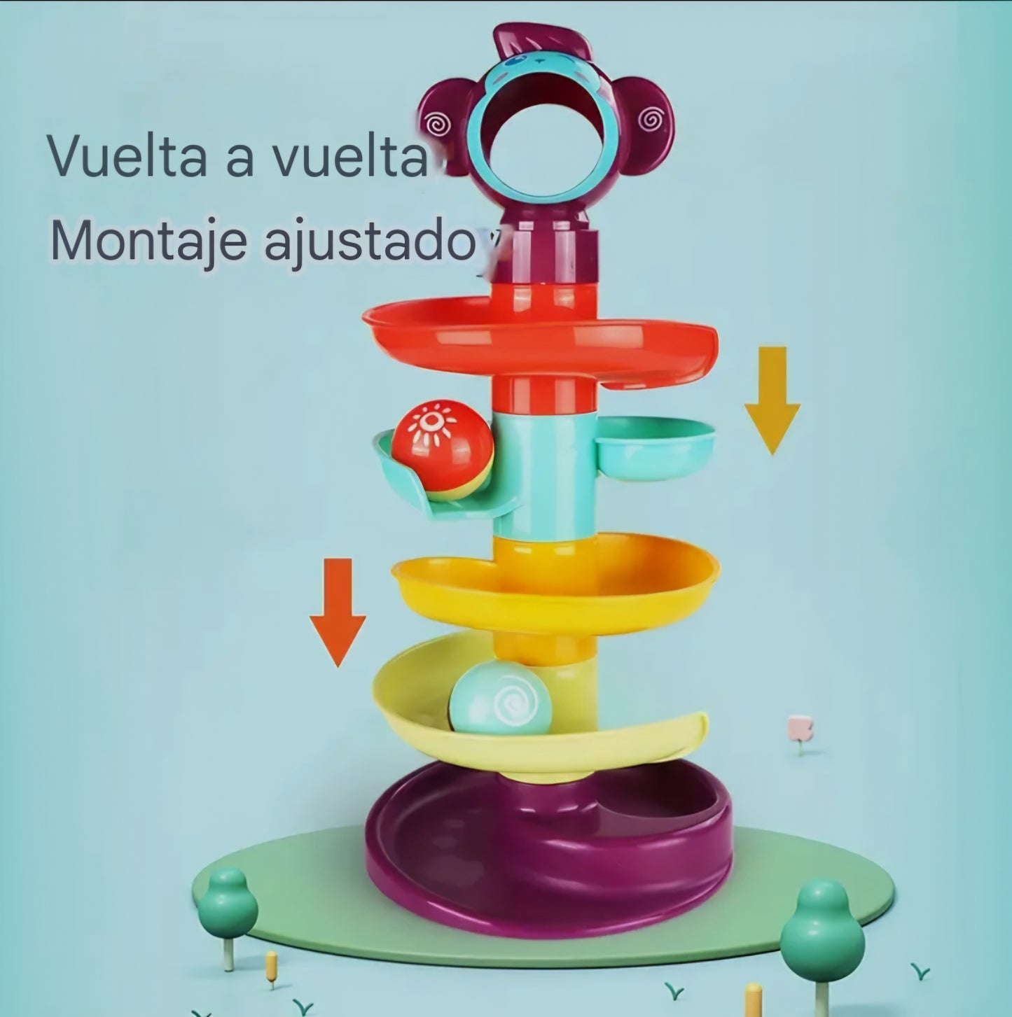 Tobogán de pistas multicolor con bolas – Diversión segura para los pequeños