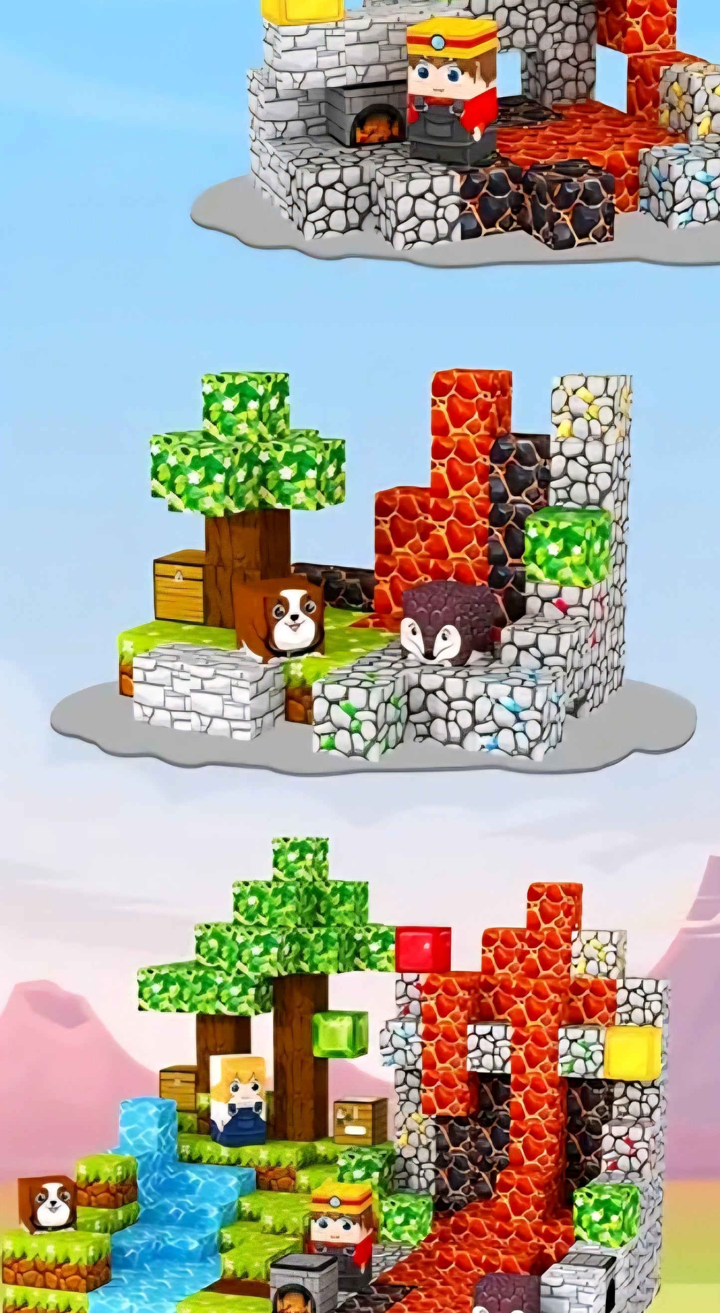 Set creativo cubos magnéticos – Inspirado en Minecraft - 64 piezas magnéticas