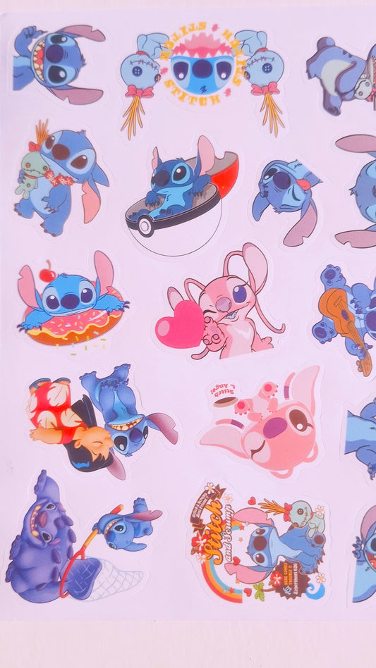 🌀 Stickers de Stitch y Angel – Súper Tiernos y Divertidos 🌀