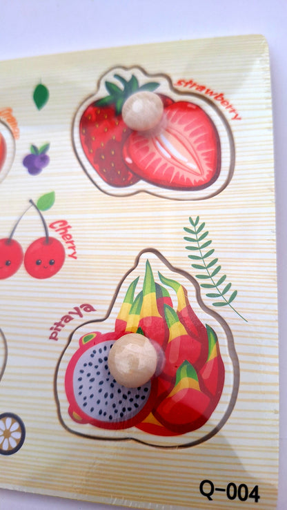 Didáctico de madera con pines - Juguete educativo – Frutas