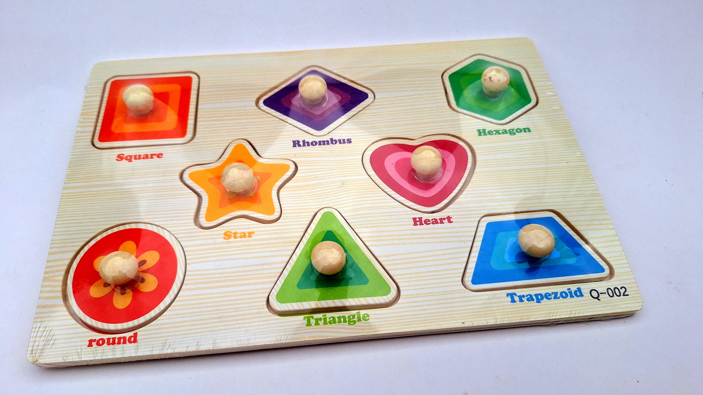 Didáctico de madera con pines - Juguete educativo – Figuras geométricas