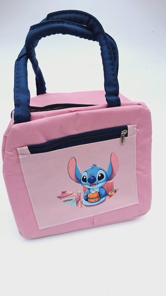 Lonchera térmica diseño Stitch - rosado