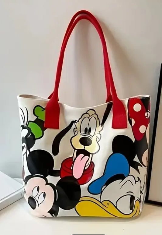 Bolso de hombro tipo Tote Personajes Disney - asas azul