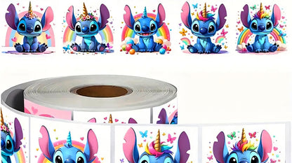 Rollo de Stickers de Stitch – ¡500 Pegatinas de Pura Ternura! 🐾✨