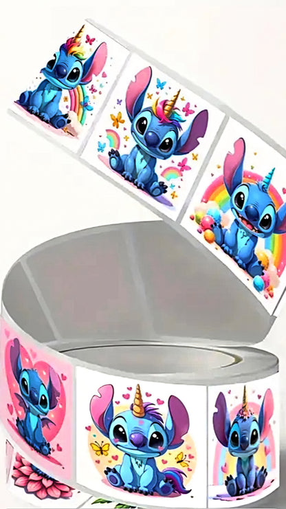 Rollo de Stickers de Stitch – ¡500 Pegatinas de Pura Ternura! 🐾✨
