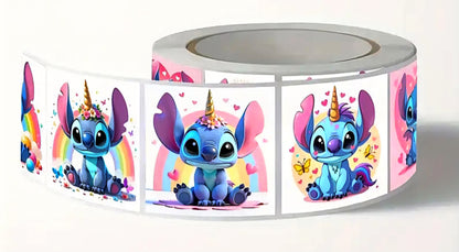 Rollo de Stickers de Stitch – ¡500 Pegatinas de Pura Ternura! 🐾✨