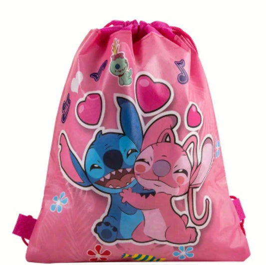 Mochila con cordón Stitch - rosado