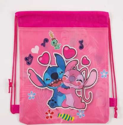 Mochila con cordón Stitch - rosado