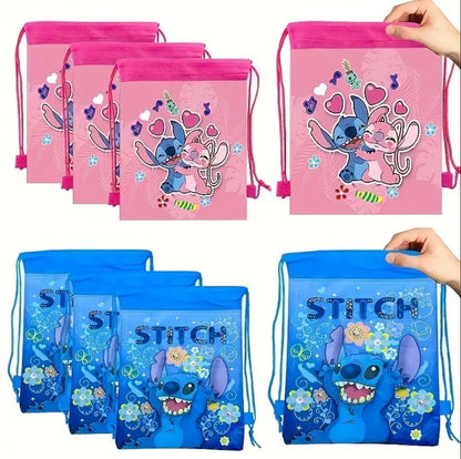 Mochila con cordón Stitch - rosado