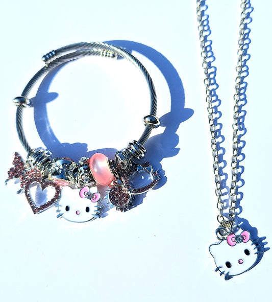 Set Hello Kitty Amor y Estilo – Pulsera + Collar